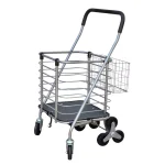 Milwaukee Silver Steel Easy Climb 3-Wheel Shopping Cart with Accessory Basket, 75 lb Capacity thumbnail 1