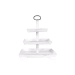 3R Studios White Decorative 3-Tier Tray - Rustic Distressed Wood and Metal Design thumbnail 1