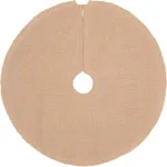 VHC Brands 21 in. Jute Burlap Poinsettia Tree Skirt - Natural Tan Holiday Decor thumbnail 2