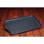 Swiss Diamond 17 in. Cast Aluminum Nonstick Double Burner Grill and Griddle Combo, Gray thumbnail 3