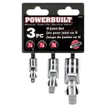 Powerbuilt 3-Piece Universal Joint Set, 1/4 in., 3/8 in., and 1/2 in. Drive thumbnail 2