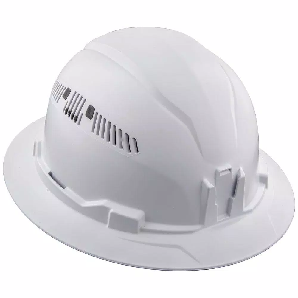 Klein Tools Vented Full Brim Style Hard Hat, Class C, Type 1, White