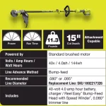 RYOBI 40V Lithium-Ion Expand-It Cordless Trimmer and Edger Kit with 4 Ah Battery and Charger thumbnail 4