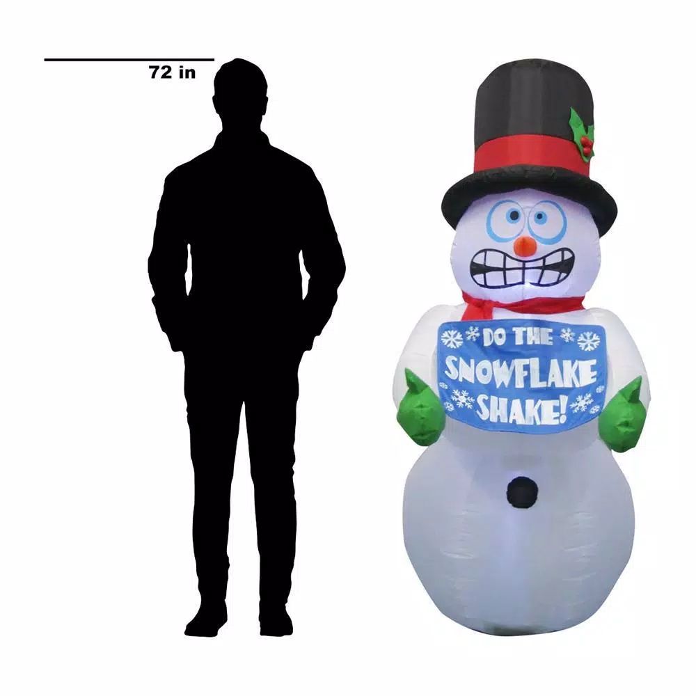 Home Accents Holiday 6 ft. Pre-Lit Animated Shivering Snowman Airblown Inflatable Holiday Decoration