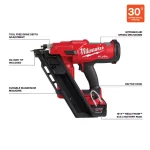 Milwaukee M18 FUEL 3-1/2 in. 30-Degree Cordless Framing Nailer Kit with Performance Safety Glasses thumbnail 2