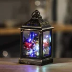Winsome House 10-Light RGB Color Changing LED Square Holiday Lantern with Christmas Ornaments thumbnail 2