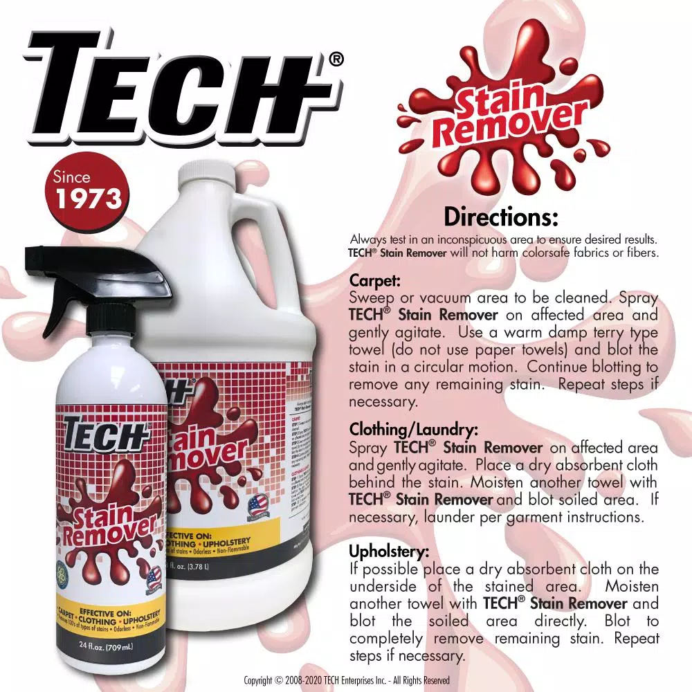 TECH Stain Remover, 24 oz. Liquid Fabric & Carpet Cleaner