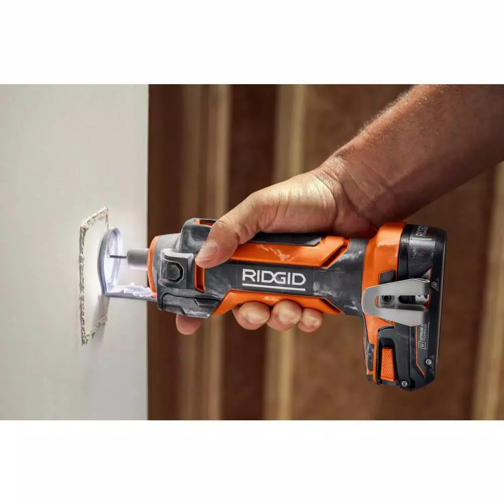 RIDGID 18V Cordless Drywall Cut-Out Tool with 28,000 RPM and Depth Guide