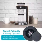 TRIBEST Shine Automatic Pour Over Coffee Machine with 2-Cup Double Wall Glass Carafe, Black with Wood Finish thumbnail 5