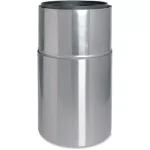 Genuine Joe 35 Gal. Aluminum Round Open Top Trash Can, Weather-Resistant Outdoor Waste Receptacle thumbnail 3