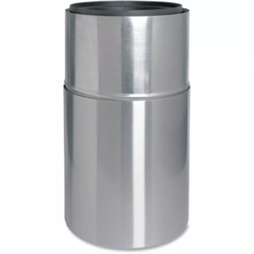 Genuine Joe 35 Gal. Aluminum Round Open Top Trash Can, Weather-Resistant Outdoor Waste Receptacle