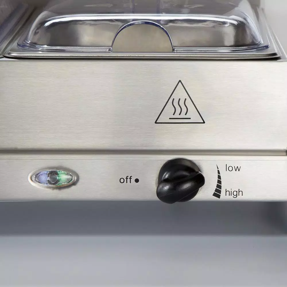 Proctor Silex 6.6 Qt. Stainless Steel Buffet Server and Warming Tray with 3 Removable Pans