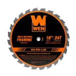 WEN 10-Inch 24-Tooth Carbide-Tipped Professional Multi-Material Framing Saw Blade thumbnail 1