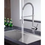 ANZZI Carriage Single Handle Kitchen Faucet, Brushed Nickel, Modern Deck Mount thumbnail 10