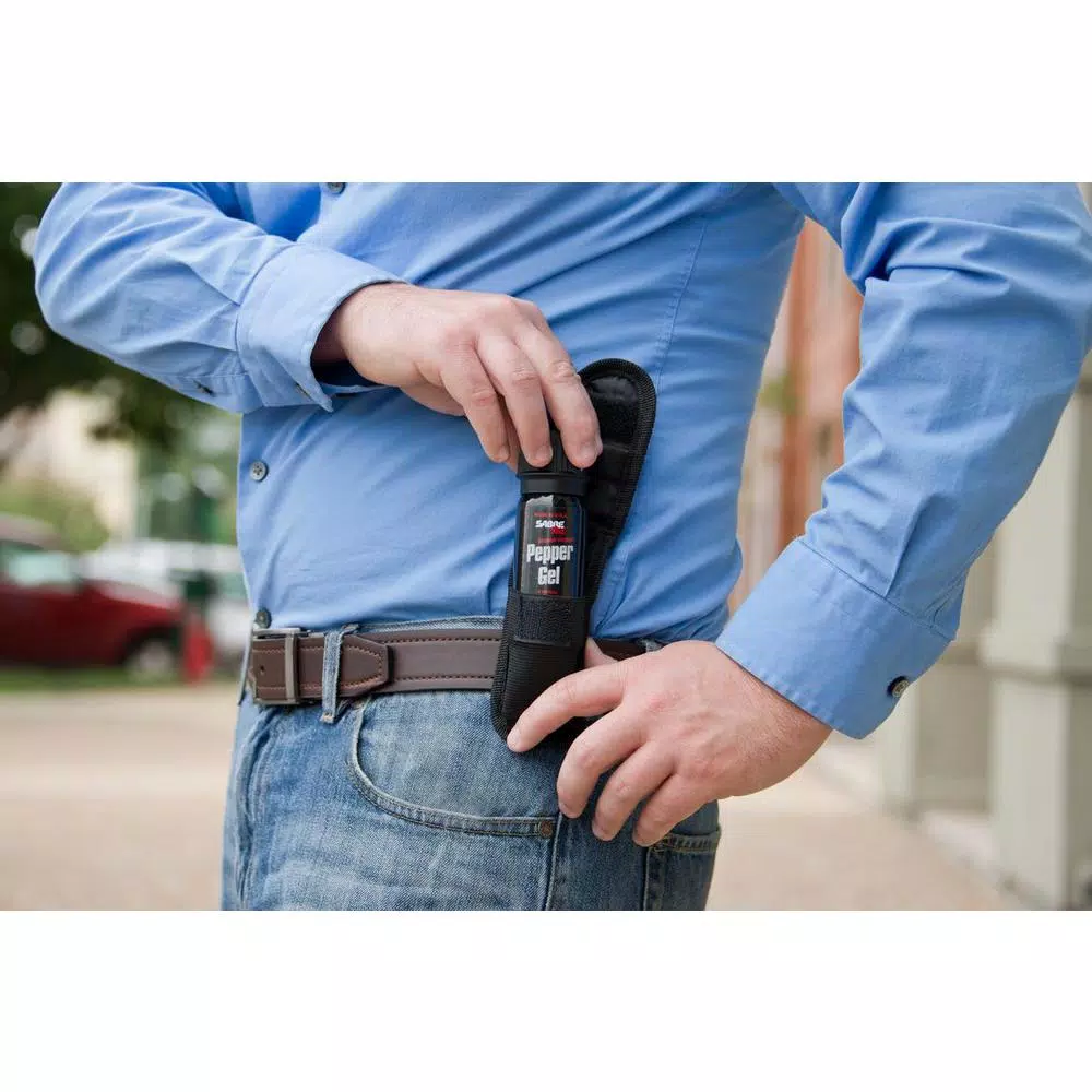 Sabre Tactical Pepper Gel with Flip Top Cap and Belt Holster