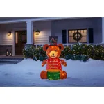 Home Accents Holiday Yuletide Lane 36-in LED Teddy Bear Holiday Yard Decoration with Warm White Lights thumbnail 2