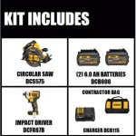 DEWALT FLEXVOLT 60V MAX Brushless 7-1/4 in. Circular Saw & 1/4 in. Impact Driver Combo Kit thumbnail 2