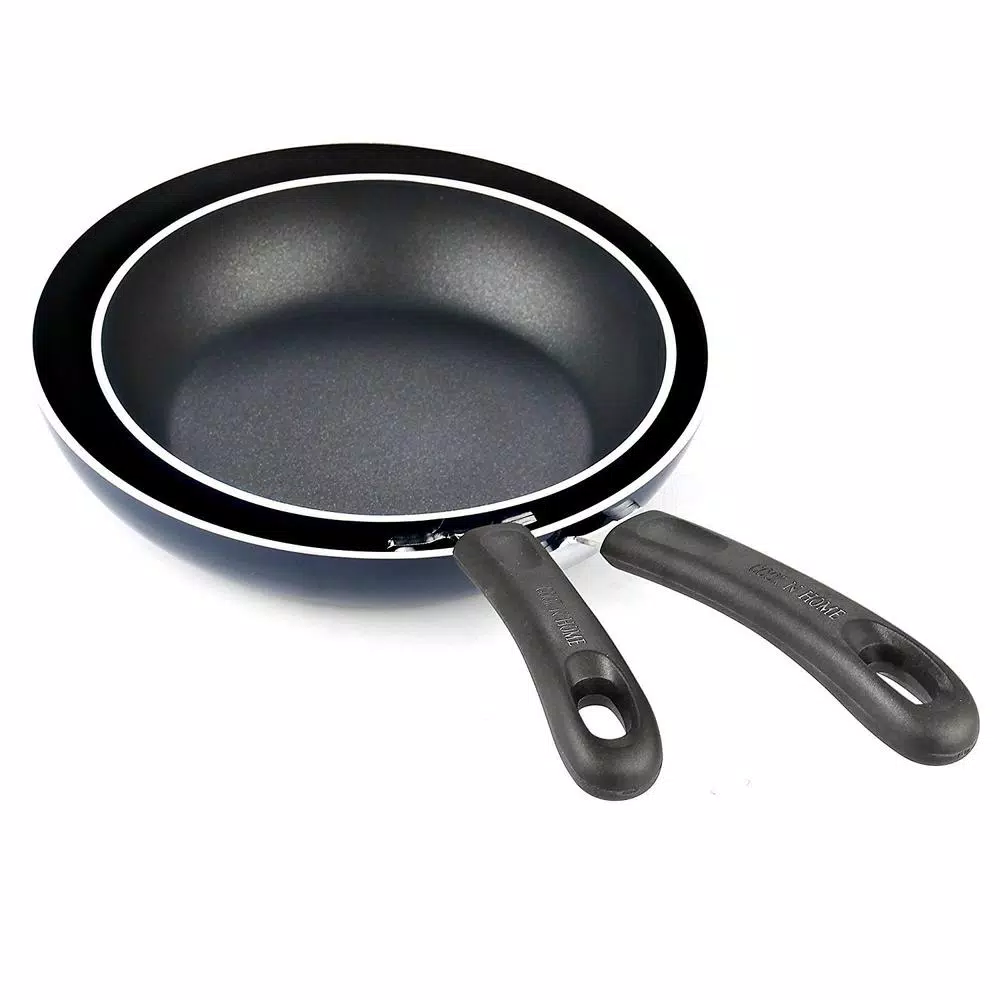 Cook N Home 2-Piece Aluminum Nonstick Saute Pan Set, Blue