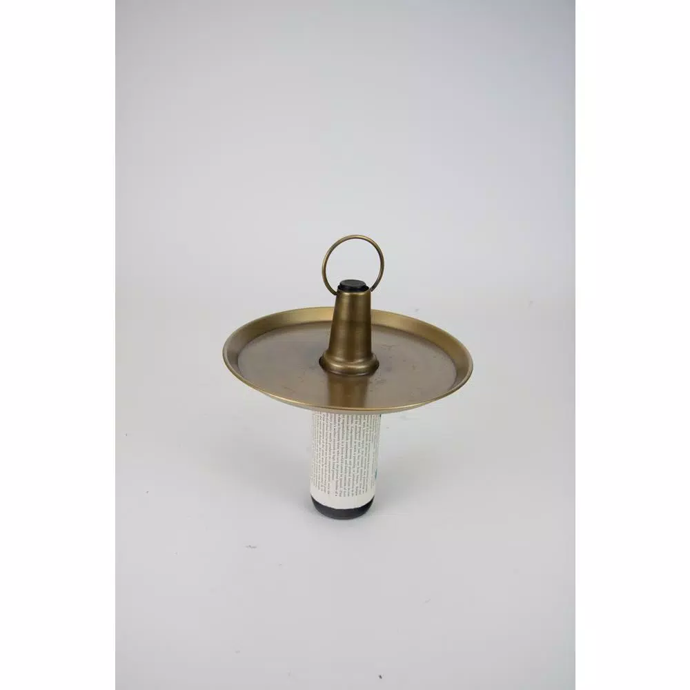 Unbranded Brass Finish Bottle Topper Serving Tray - 10 in. Round Metal Decor