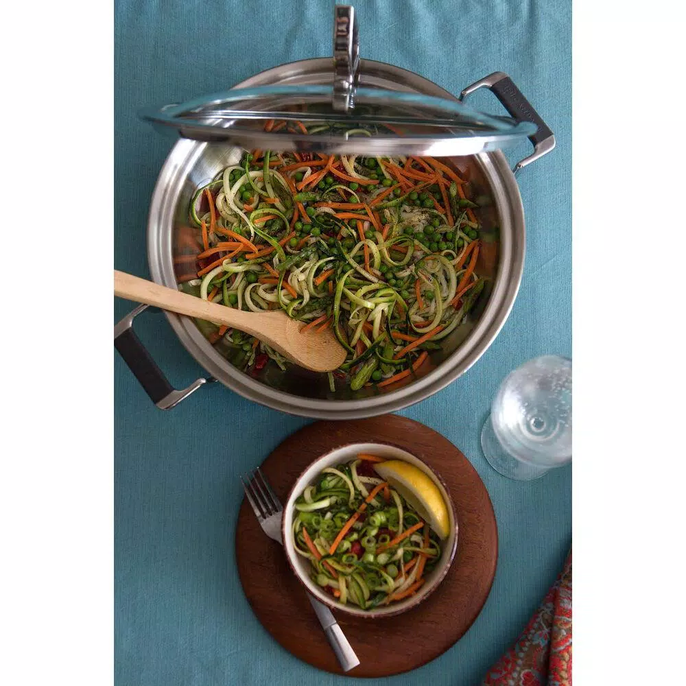 CookCraft by Candace 3 Qt. Tri-Ply Stainless Steel Casserole Pan with Patented Latch Glass Lid