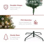 Best Choice Products 9 ft. Pre-Lit Flocked Artificial Christmas Tree with 850 Warm White Lights and Pinecones thumbnail 6
