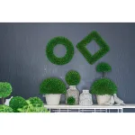 A & B Home 16 in. Faux Boxwood Round Wreath, Green Fabric Decorative Wreath thumbnail 2