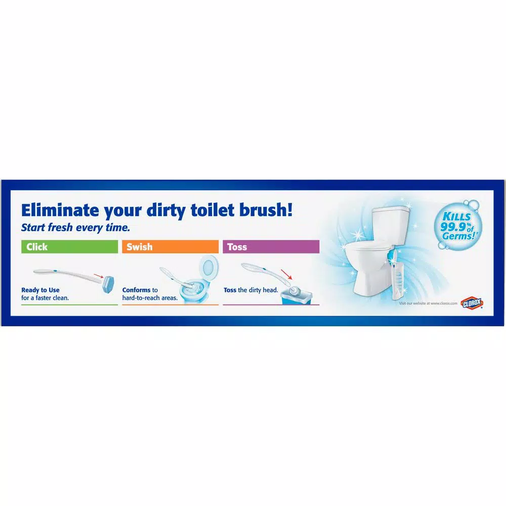 Clorox ToiletWand Disposable Toilet Cleaning System Starter Kit with 6 Disinfecting Refill Heads and Storage Caddy