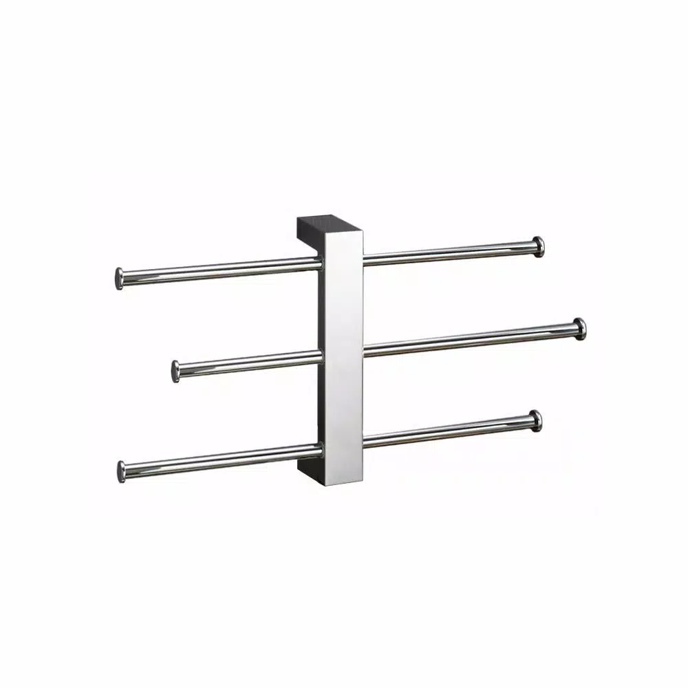 Nameeks Gedy Bridge Wall Mounted Polished Chrome Towel Rack with 3 Adjustable Sliding Bars