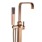AKDY Freestanding Floor Mount Roman Tub Faucet with Hand Shower, Antique Bronze thumbnail 2