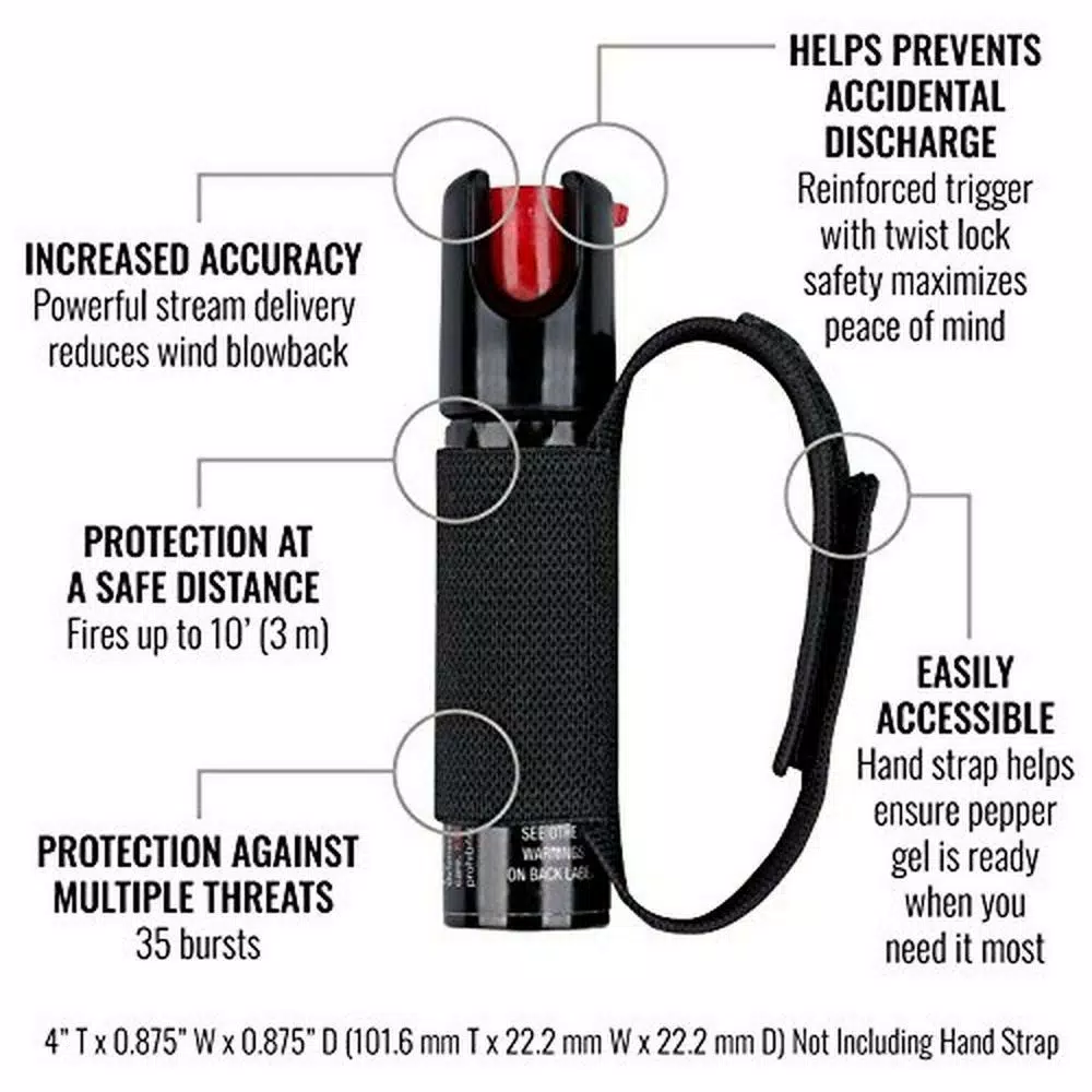 SABRE 3-in-1 Runner Pepper Spray with Adjustable Hand Strap and CS Tear Gas