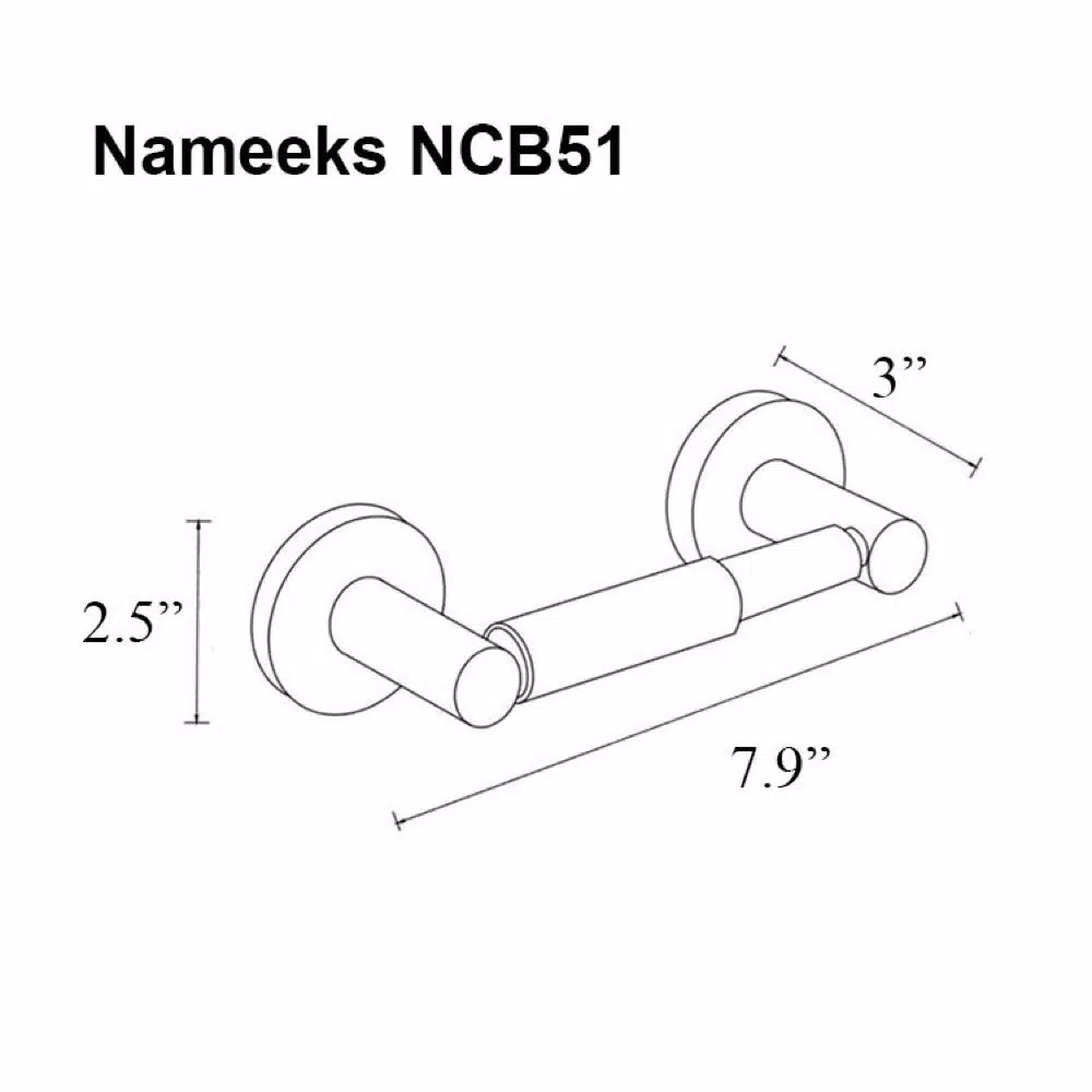 Nameeks General Hotel Contemporary Toilet Paper Holder - Black Zinc Alloy
