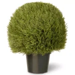 National Tree Company 24 in. Artificial Cedar Pine Topiary with Round Green Growers Pot and 100 Clear Lights thumbnail 2
