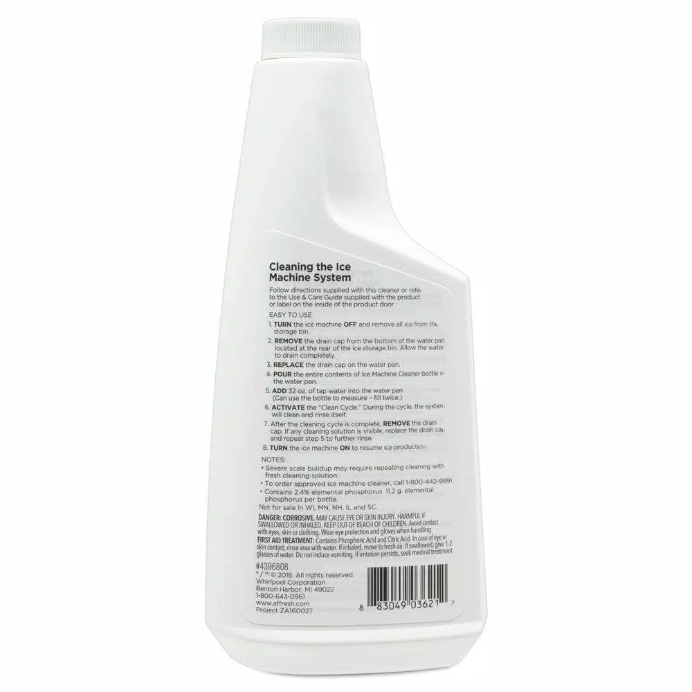 Affresh 16 oz. Unscented Liquid Ice Machine Cleaner - Scale & Mineral Deposit Remover