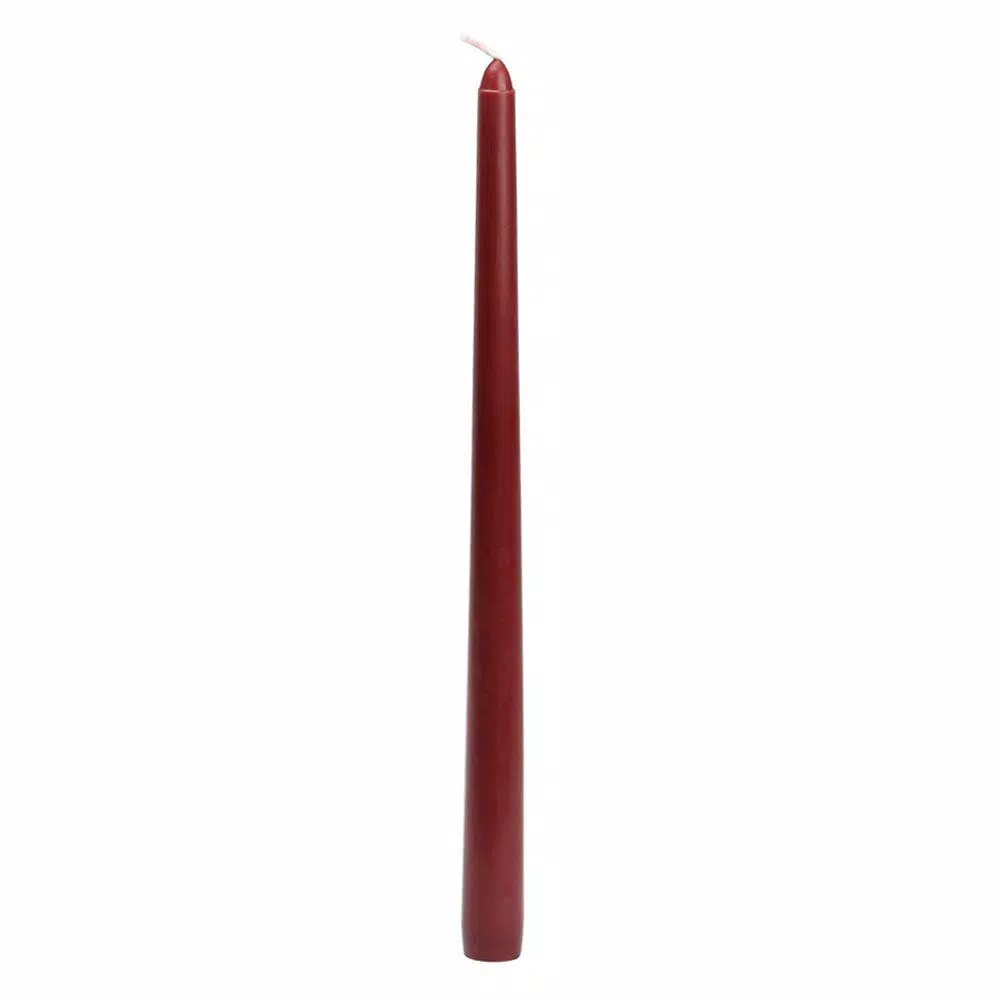 Zest Candle 12-Pack Burgundy Taper Candles, 12 in. Elegant Tabletop Decor