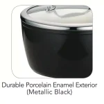 Tramontina Gourmet Ceramica Deluxe 3 Qt. Aluminum Ceramic Nonstick Sauce Pan with Glass Lid, Metallic Black thumbnail 6