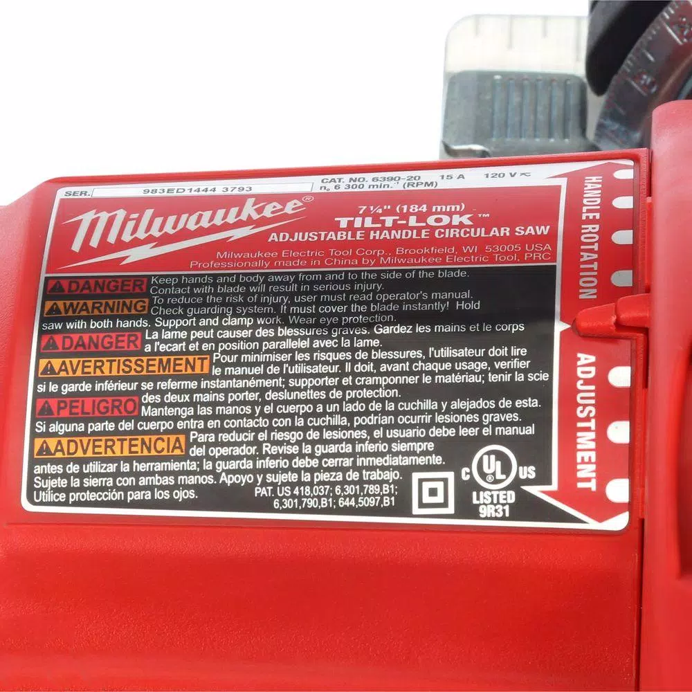 Milwaukee 6390-20 15 Amp 7-1/4 in. Tilt-Lok Corded Circular Saw with Hard Case