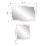 Pinnacle White Scallop Framed Wall Mirror - Distressed Whitewash Solid Wood - 36.75 in. W x 24.25 in. H thumbnail 3