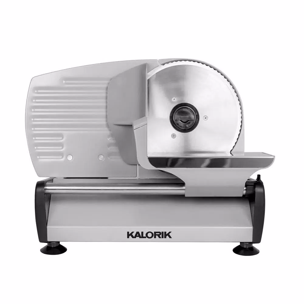 KALORIK 200W Professional Food Slicer with 7.5 in. Stainless Steel Serrated Blade, Silver