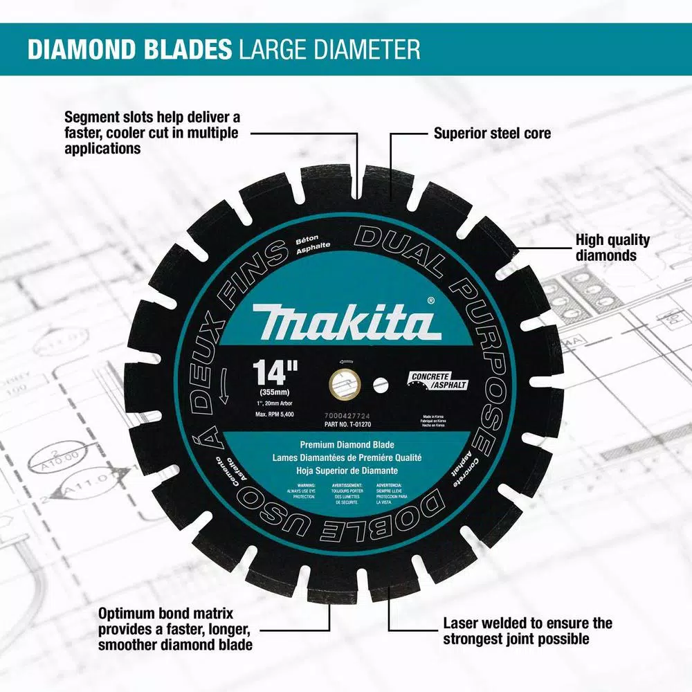 Makita 14 in. 61cc Gas Power Cutter with Bonus Diamond Blade - EK6101