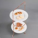 Creative Home 3-Tier Copper Plated Iron Cake & Tiered Stand, Handcrafted Serving Rack for Desserts and Fruit thumbnail 2