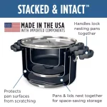 Farberware Neat Nest 6-Quart Aluminum Nonstick Saucepot with Glass Lid, Black thumbnail 6