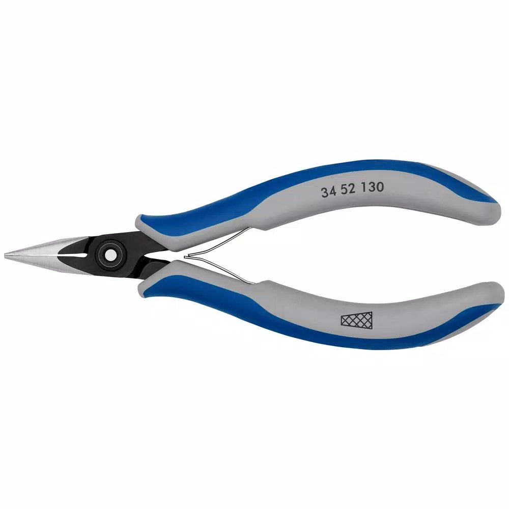 KNIPEX 5-1/4 in. Precision Electronics Gripping Pliers with Half-Round Cross Hatched Jaws