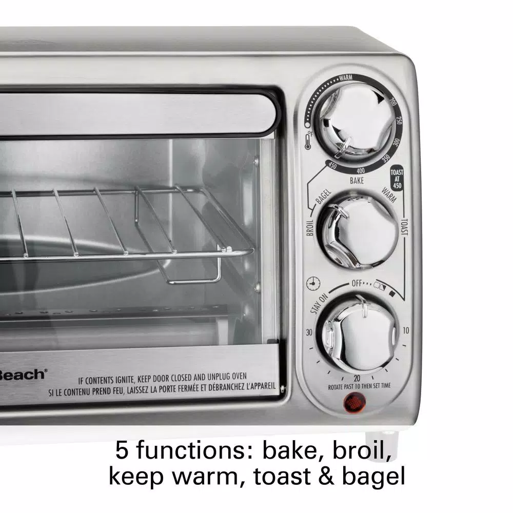Hamilton Beach 1100-Watt 4-Slice Stainless Steel Countertop Toaster Oven