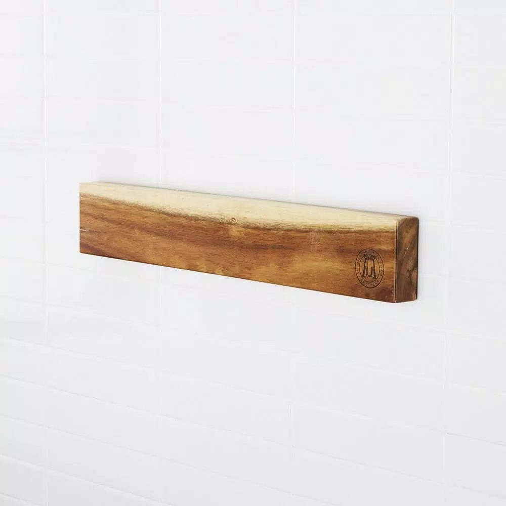 SCHMIDT BROS. Acacia Wood 18 in. Magnetic Knife Bar Wall Mount Storage