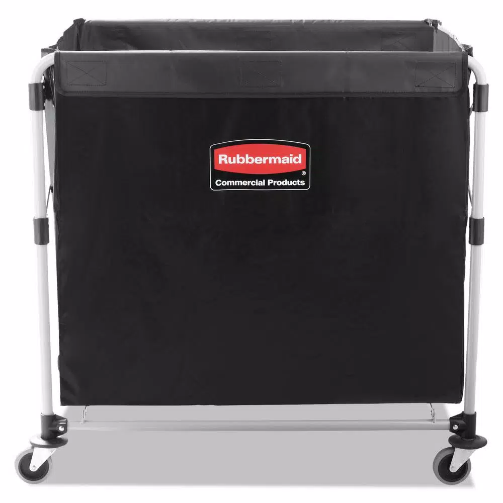 Rubbermaid Commercial Products Executive 8-Bushel Collapsible X-Cart with Stainless Steel Frame and Quiet Casters