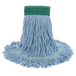 Boardwalk Super Loop Medium Wet Mop Head, 4-Ply Cotton/Synthetic Yarn, Blue, 12/Carton thumbnail 1