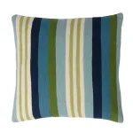 The Company Store Embroidered Blue Stripe 18x18 Decorative Throw Pillow Cover thumbnail 1