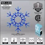 Kringle Traditions 36 in. Blue LED Folding Snowflake Decoration - 105 Lights, Weather Resistant thumbnail 2