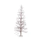 Alpine Corporation 6ft Frosty Flocked Brown Artificial Christmas Tree with Warm White LED Lights thumbnail 1
