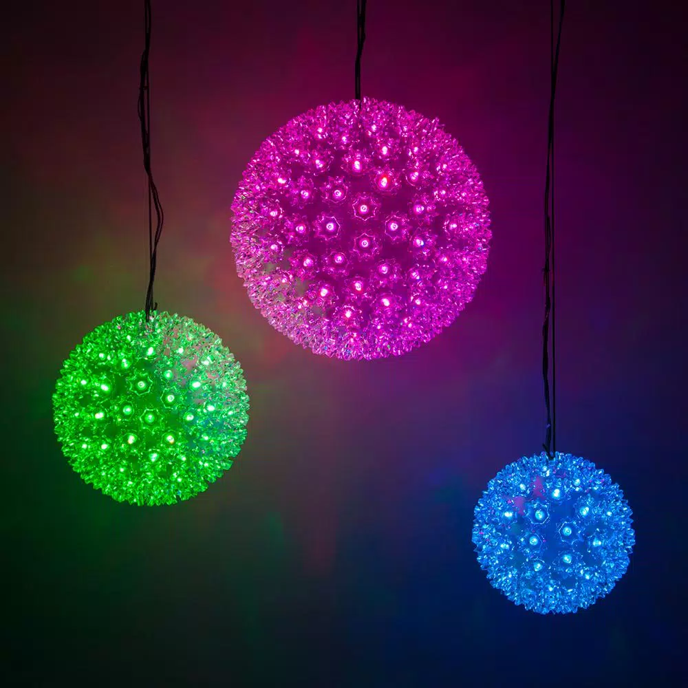 Wintergreen Lighting 7.5 in. 120-Light RGB Color Changing LED Starlight Sphere with Remote